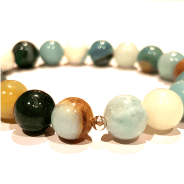Close up Handmade Hope Bracelet – Amazonite for Manifestation & Chakra Healing (8mm & 10mm)